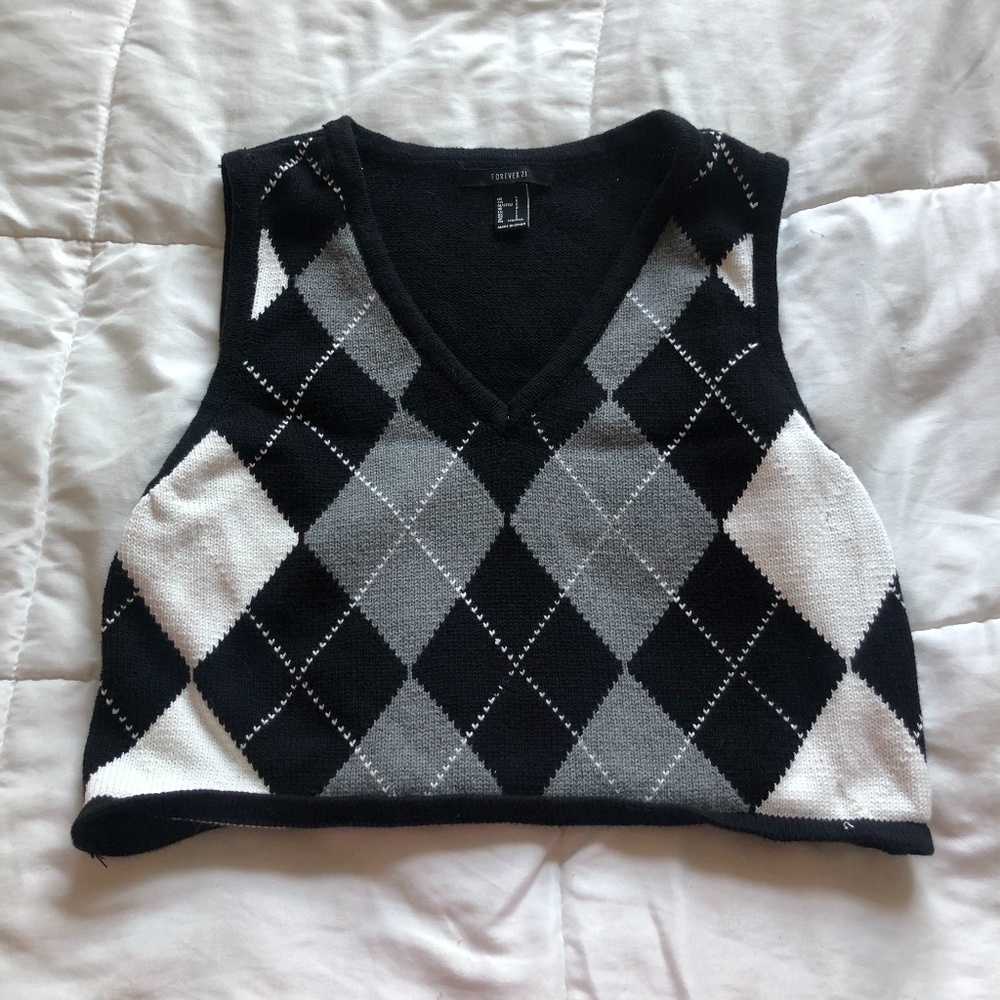 Checkered Sweater Vest